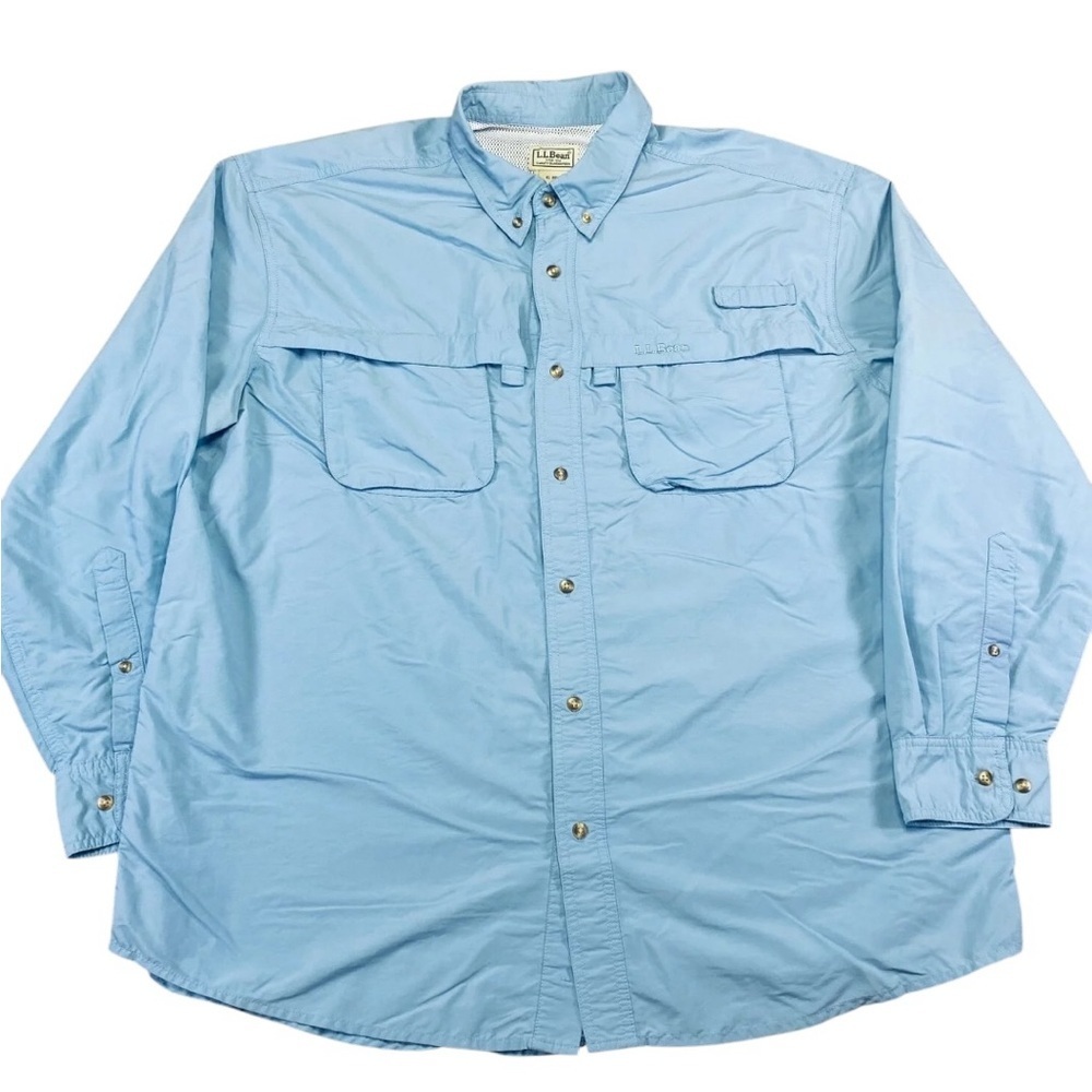L.L. Bean Light Blue,Long Sleeved Button-down Shirt Sz XXL Tall